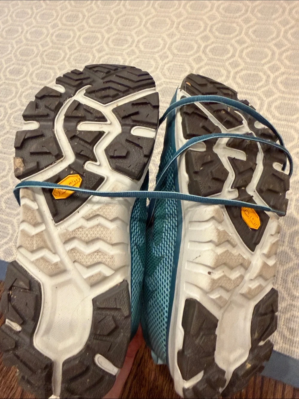 Hoka Women's Teal Running Shoes with Coral Trim